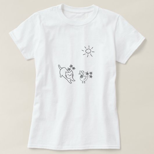 Minimalist Spring Cat T-shirt (Design voorkant)