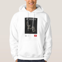 Minimalist St Moritz Bobsleigh Line Hoodie Blk