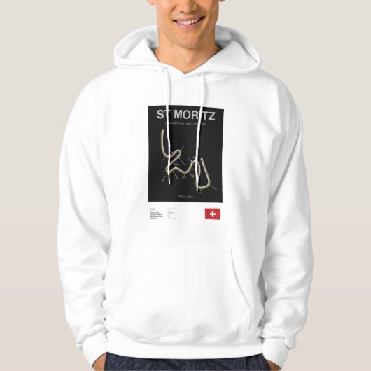 Minimalist St Moritz Bobsleigh Line Hoodie Blk (Voorkant)