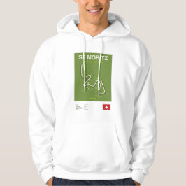 Minimalist St Moritz Bobsleigh Line Print Hoodie
