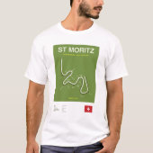 Minimalist St Moritz Bobsleigh Line Print Tee T-shirt (Voorkant)