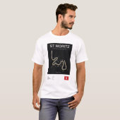 Minimalist St Moritz Bobsleigh Line Tee Blk T-shirt (Voorkant volledig)