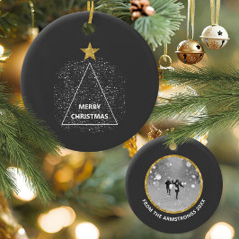 Minimalist Star Photo Christmas Keepsake Keramisch Ornament
