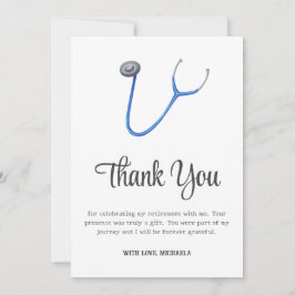 Minimalist Stethoscope Retirement Bedankkaart