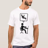 Minimalist Stick Figure Icon T-shirt werkt hard (Voorkant)