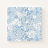 Minimalist Stripe Dusty Blue Floral Square Notitieboek (Achterkant)
