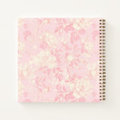 Minimalist Stripe Soft Peach Floral Square Notitieboek (Achterkant)