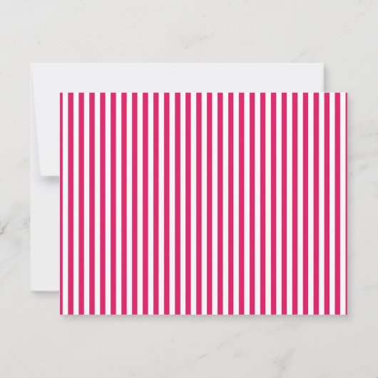 Minimalist Striped Ruby Bow Cute Nursery Note Card Notitiekaartje (Achterkant)