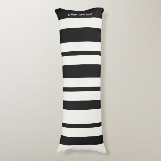 Minimalist stripes of black and white lichaamskussen (Voorkant Verticaal)