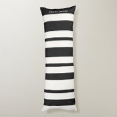 Minimalist stripes of black and white lichaamskussen (Achterkant (Verticaal))