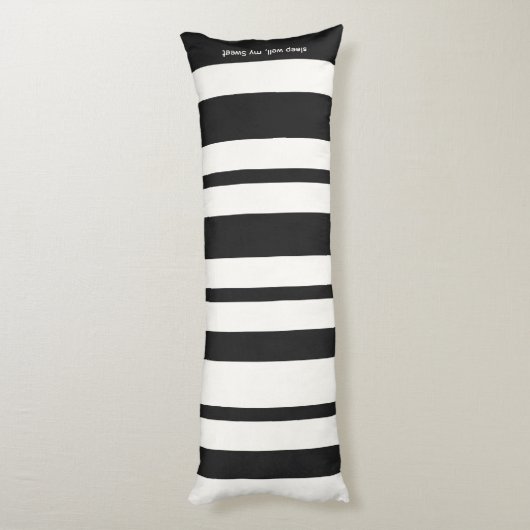 Minimalist stripes of black and white lichaamskussen (Achterkant (Verticaal))