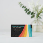 Minimalist stripes retro style consultant visitekaartje (Staand voorkant)