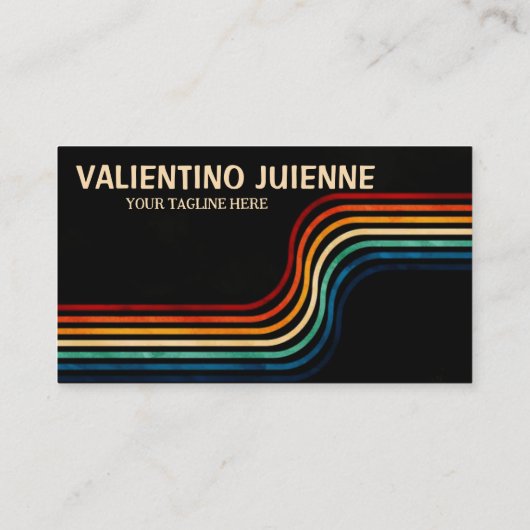 Minimalist stripes retro style consultant visitekaartje (Achterkant)