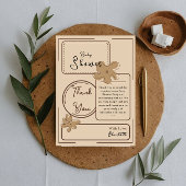Minimalist Style Flower Baby Shower Bedankkaart