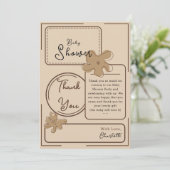 Minimalist Style Flower Baby Shower Bedankkaart (Staand voorkant)