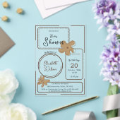 Minimalist Style Flower Notes Baby Shower Acryl Uitnodigingen (Insitu (Huwelijk))