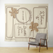 Minimalist Style Flower Notes Baby Shower Backdrop Wandkleed (In Situ (horizontaal))