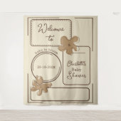 Minimalist Style Flower Notes Baby Shower Backdrop Wandkleed (Voorkant)