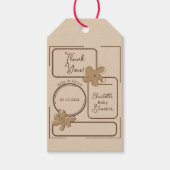 Minimalist Style Flower Notes Baby Shower Cadeaulabel (Voorkant)