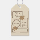 Minimalist Style Flower Notes Baby Shower Cadeaulabel (Voorkant)