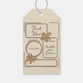 Minimalist Style Flower Notes Baby Shower Cadeaulabel (Achterkant)
