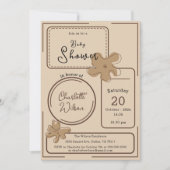 Minimalist Style Flower Notes Baby Shower Kaart (Voorkant)