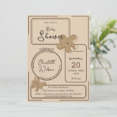 Minimalist Style Flower Notes Baby Shower Kaart (Staand voorkant)