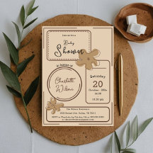 Minimalist Style Flower Notes Baby Shower