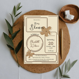 Minimalist Style Flower Notes Baby Shower Kaart