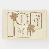 Minimalist Style Flower Notes Baby Shower Spandoek (Horizontaal)