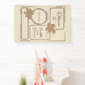 Minimalist Style Flower Notes Baby Shower Spandoek (Insitu)
