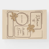 Minimalist Style Flower Notes Baby Shower Spandoek (Horizontaal)