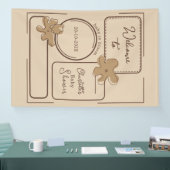 Minimalist Style Flower Notes Baby Shower Spandoek (Beurs)