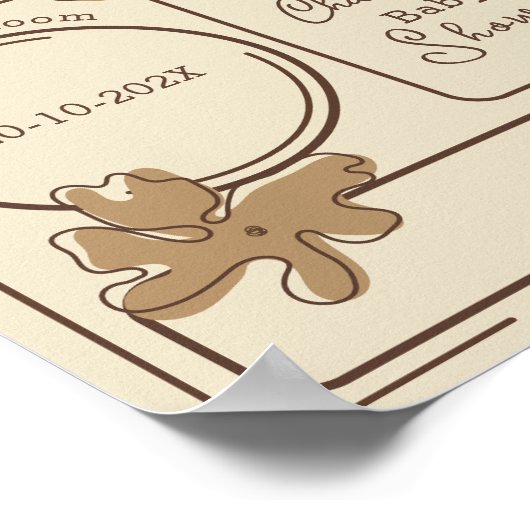 Minimalist Style Flower Notes Baby Shower Welcome Poster (Hoek)