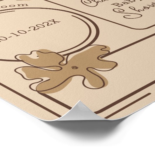 Minimalist Style Flower Notes Baby Shower Welcome Poster (Hoek)