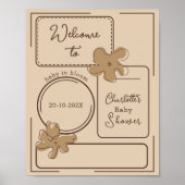 Minimalist Style Flower Notes Baby Shower Welcome Poster (Voorkant)