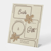 Minimalist Style Flower Notes Cards & Gifts Reclamebord Met Voetstuk (Voorkant)