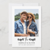 Minimalist Style One Photo Save The Date Kaart (Voorkant)
