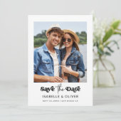 Minimalist Style One Photo Save The Date Kaart (Staand voorkant)