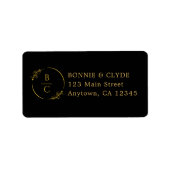 Minimalist Stylish Black Mailing Label Design (Voorkant)