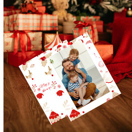 Minimalist Stylish Family Photo Christmas Card Feestdagenkaart