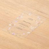 Minimalist Stylish Flowers Wedding Acryl Uitnodigingen (Laagn)