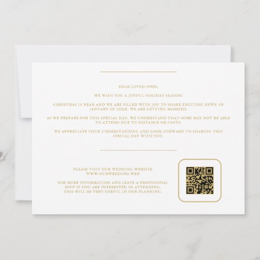 Minimalist Stylish Gold & Blue Snowflake Photo Save The Date (Achterkant)