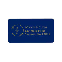 Minimalist Stylish Navy Mailing Label Design