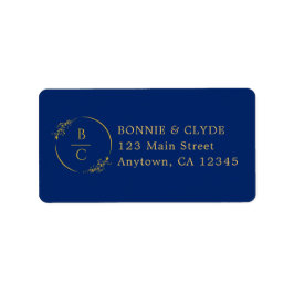 Minimalist Stylish Navy Mailing Label Design