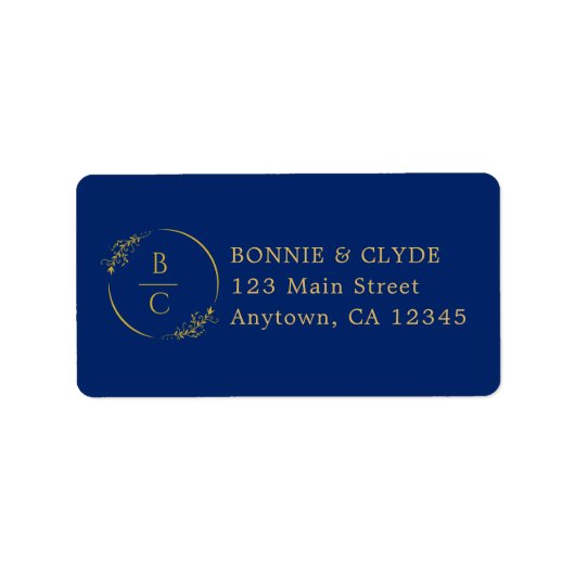 Minimalist Stylish Navy Mailing Label Design (Voorkant)