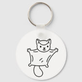 Minimalist Sugar Glider Line Art Sleutelhanger (Voorkant)