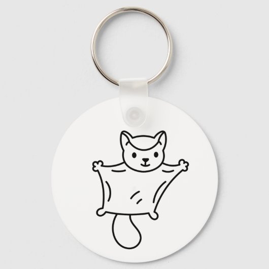 Minimalist Sugar Glider Line Art Sleutelhanger (Achterkant)