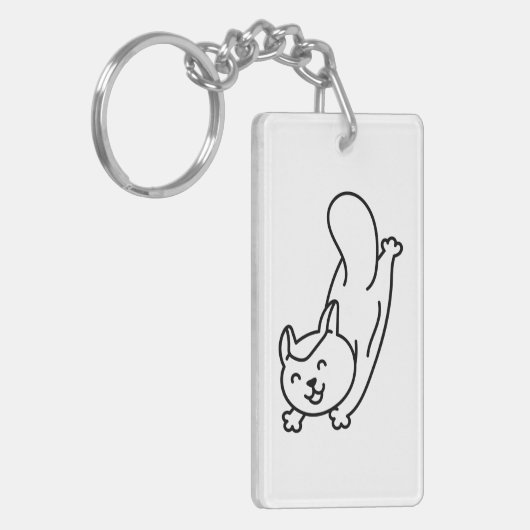 Minimalist Sugar Glider Line Art Sleutelhanger (Voorkant Links)