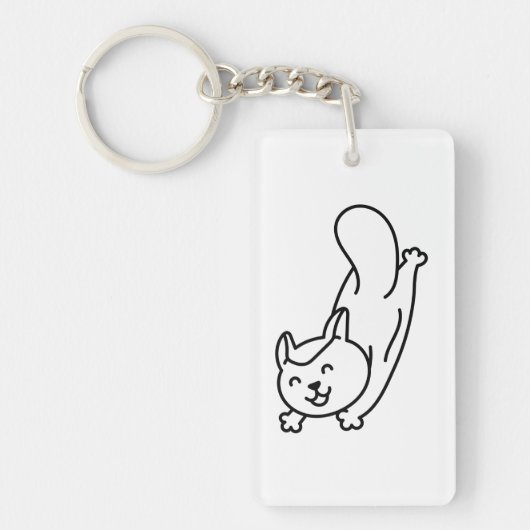 Minimalist Sugar Glider Line Art Sleutelhanger (Voorkant)